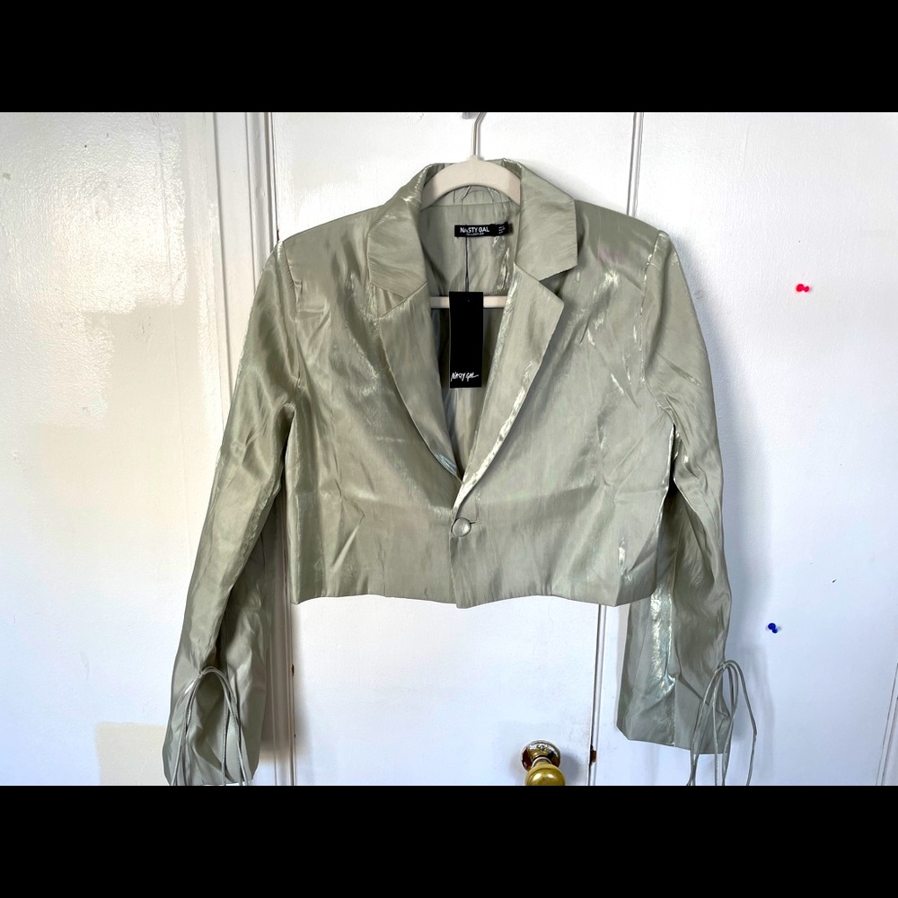 Nasty Gal shiny cropped blazer